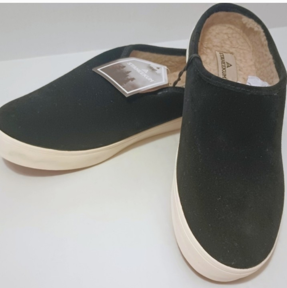 Staheekum Women's Black Suede Slippers Size 10